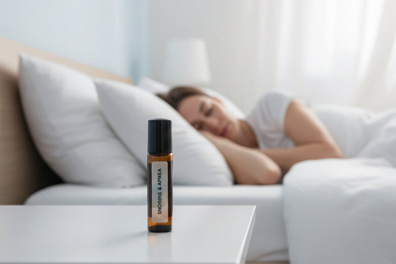 Handmade essential oil roller for snoring and sleep apnea support