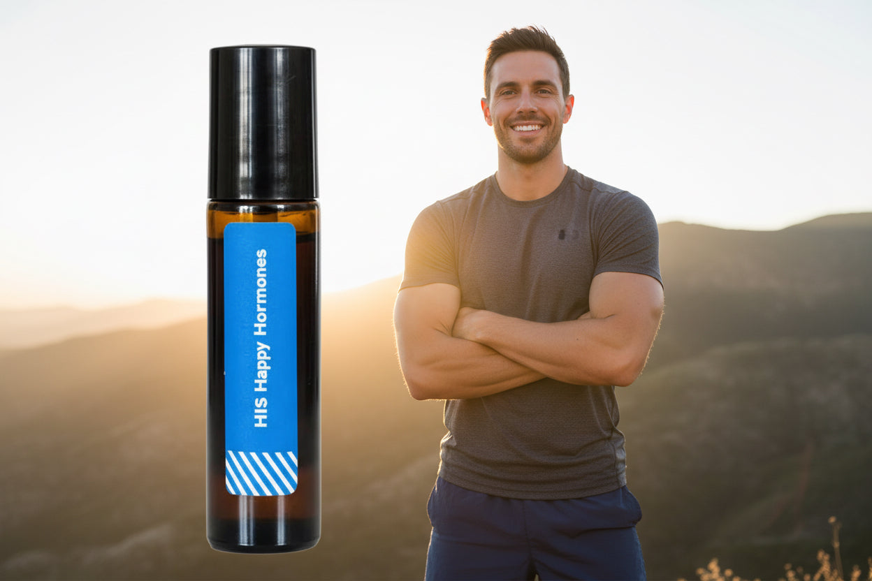 Essential oil roller for men's hormone balance and vitality by Jen's Products