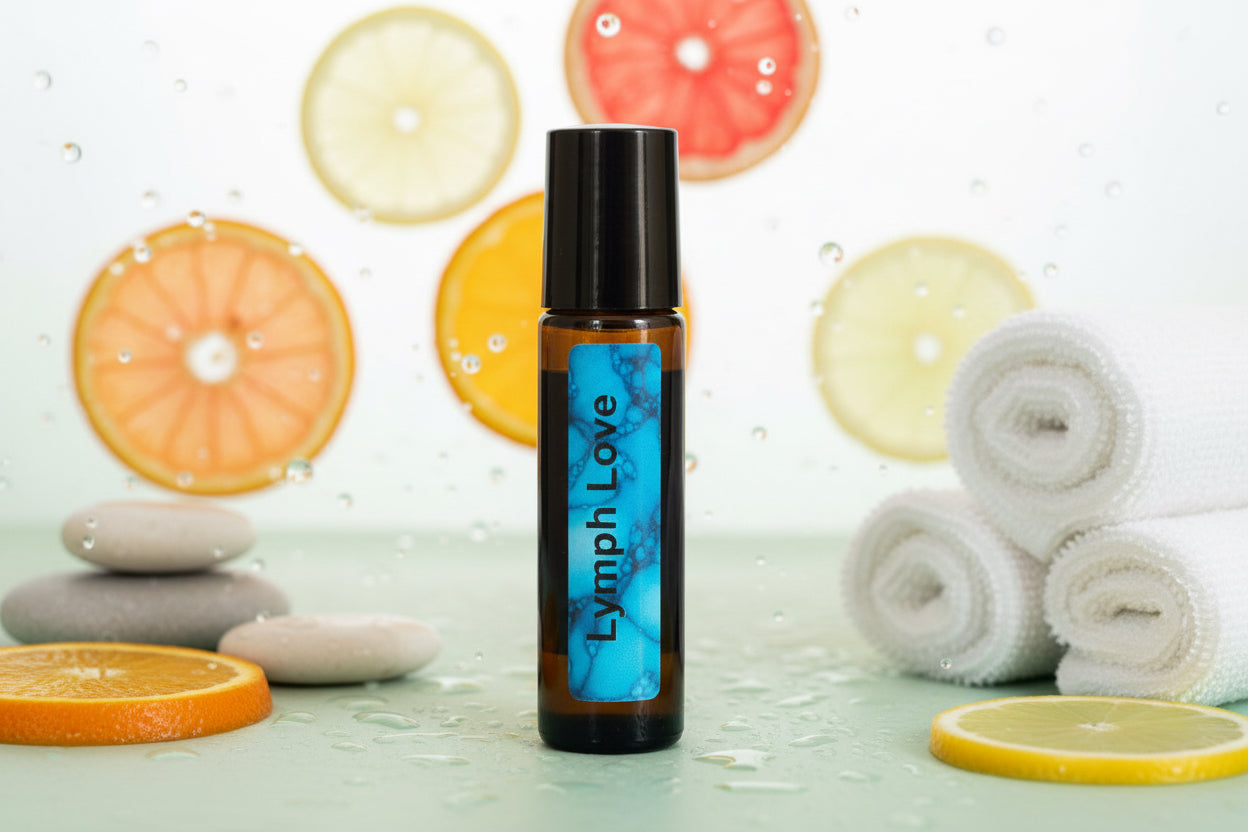 Handmade essential oil roller for lymphatic system support and detox