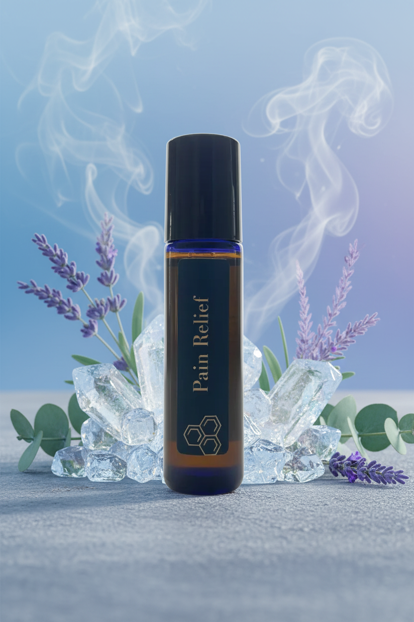 Handmade essential oil roller for natural pain relief
