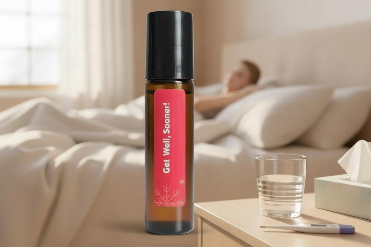 Handmade essential oil roller blend for immune support and getting well sooner