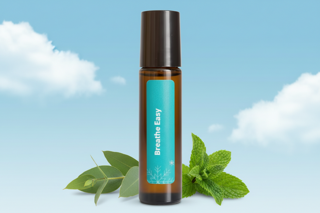 Handmade essential oil roller for respiratory support and easier breathing