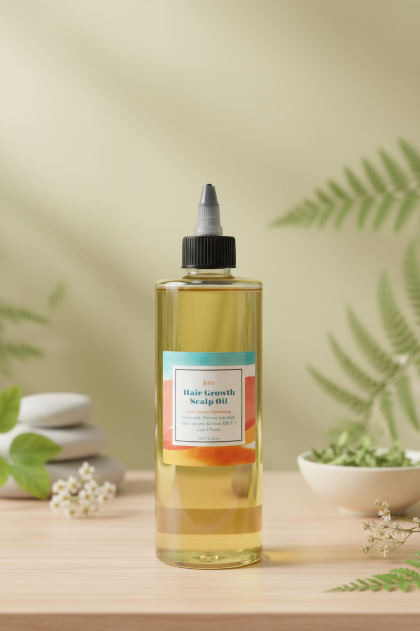 Handmade scalp oil for natural hair growth and scalp health by Jen's Products
