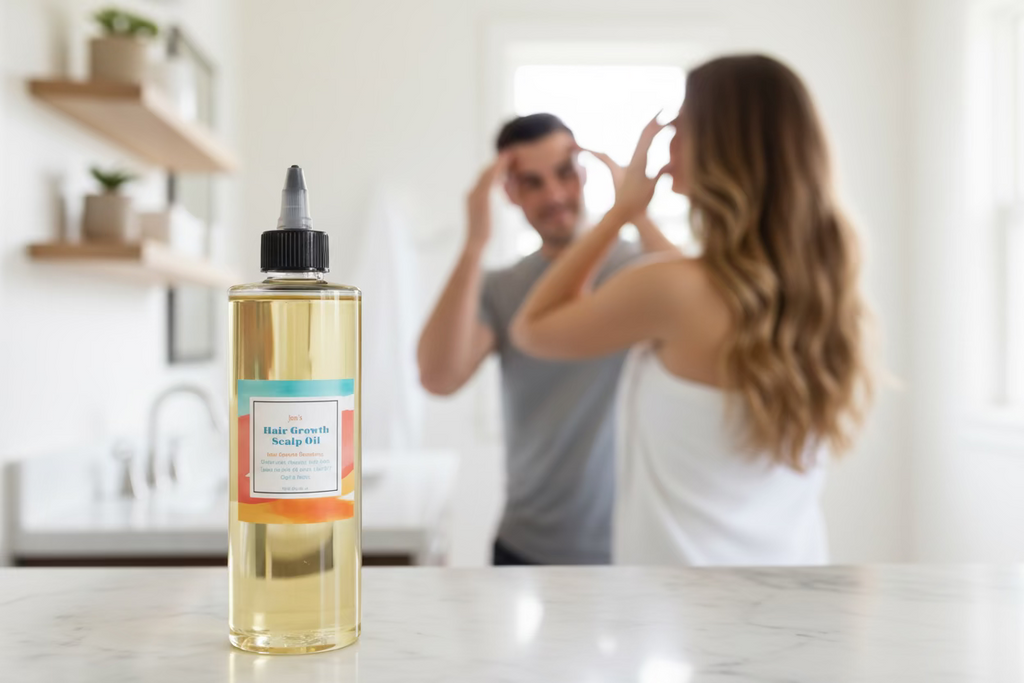 Handmade scalp oil for natural hair growth and scalp health by Jen's Products