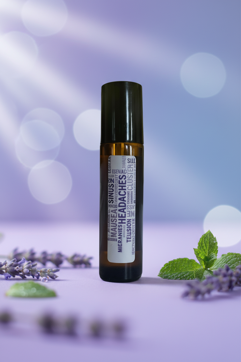Essential oil roller for migraine and headache relief by Jen's Products
