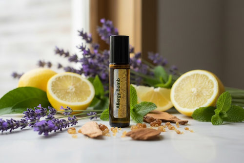 Handmade Allergy Bomb essential oil roller for seasonal allergy relief