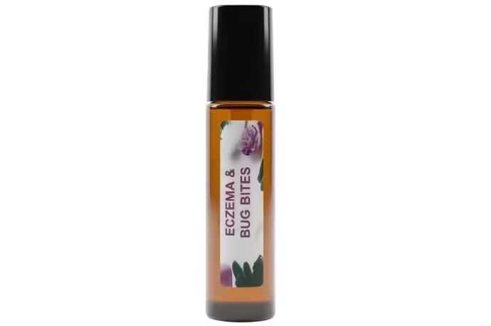 Essential oil roller for eczema relief and bug bite soothing by Jen's Products