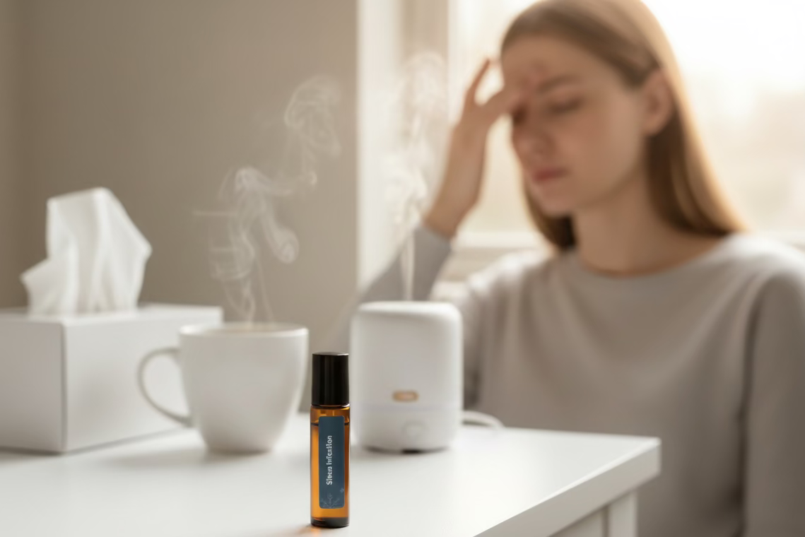 Essential oil roller blend for sinus infection relief - handmade by Jen's Products