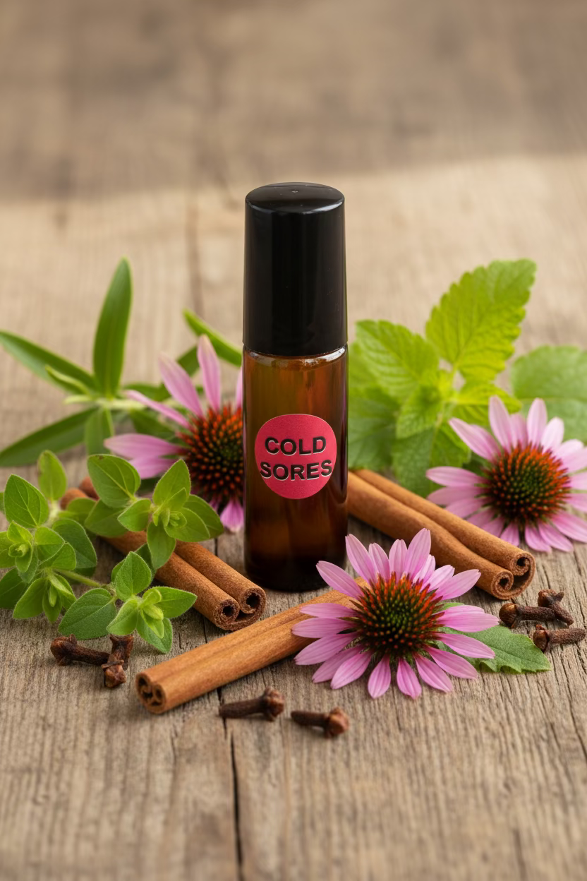 Handmade essential oil roller for cold sore relief