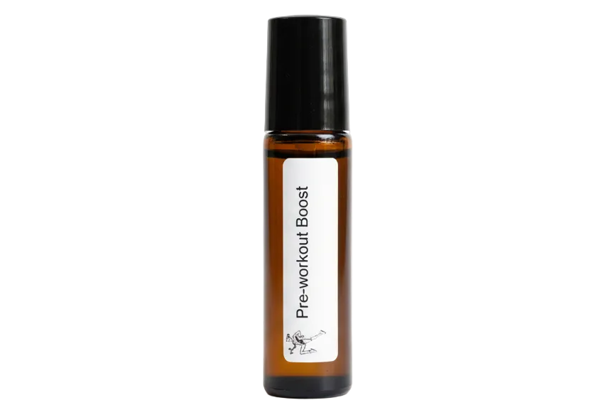 Essential oil roller for natural pre-workout energy and focus by Jen's Products