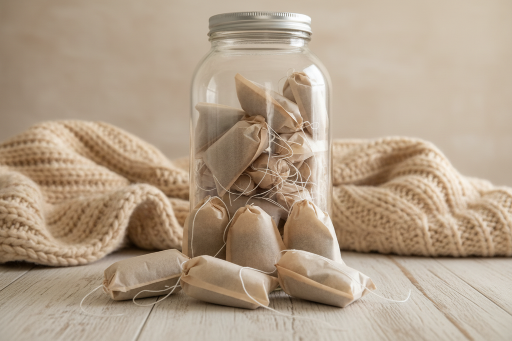 Handmade herbal tea bag for cough relief and sinus drainage by Jen's Products