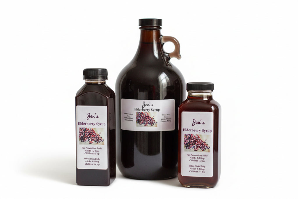 Handmade elderberry syrup for immune support - small batch by Jen's Products