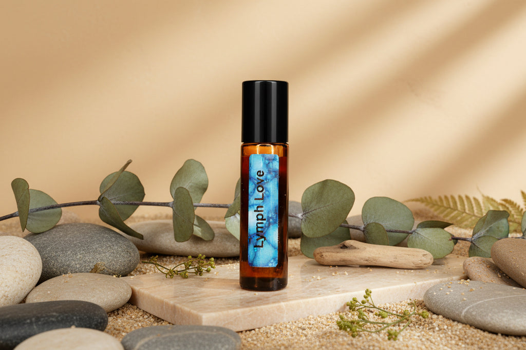 Handmade essential oil roller for lymphatic system support and detox